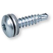 Self-drilling screws 5.5x22, round head, TX25, bi-met A2, wood, w/ wash.
